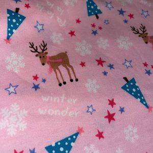 Pink cacique pants 100% cotton with Christmas trees and reindeer print 22/24